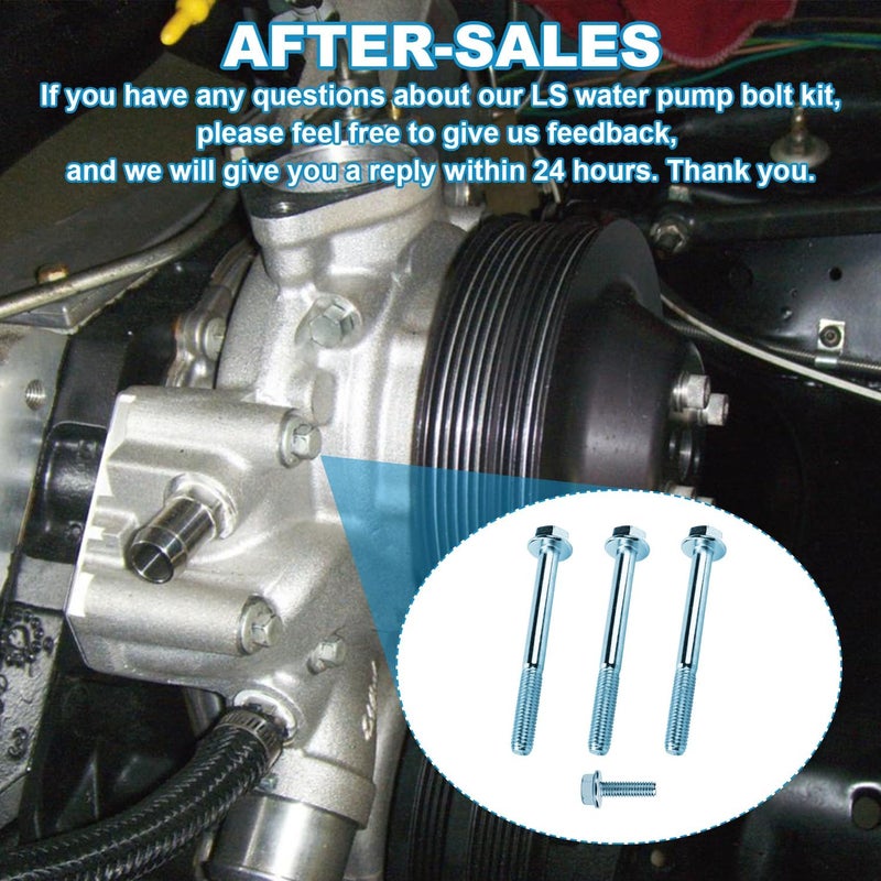 GEAIN LS Water Pump Bolt Kit compatible with all GM Chevy (1997-2014) LS series engines LSX LS1 LS3 LS3 LS2 LQ4 LS6 LS6 LQ9 5.3L 6.0L 6.2L 6.2L 6.2L. - Image 3